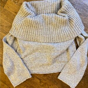 Aerie Off-Shoulder Sweater in Heather Gray